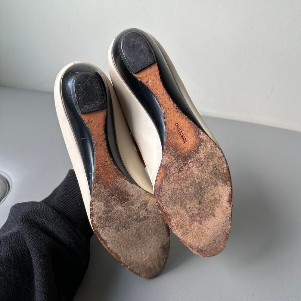 Vintage White Salvatore Ferragamo Mini Kitten Wedge Slip On - Picture 6 of 8